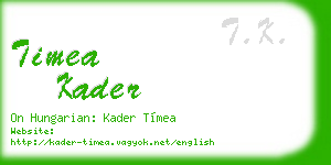 timea kader business card